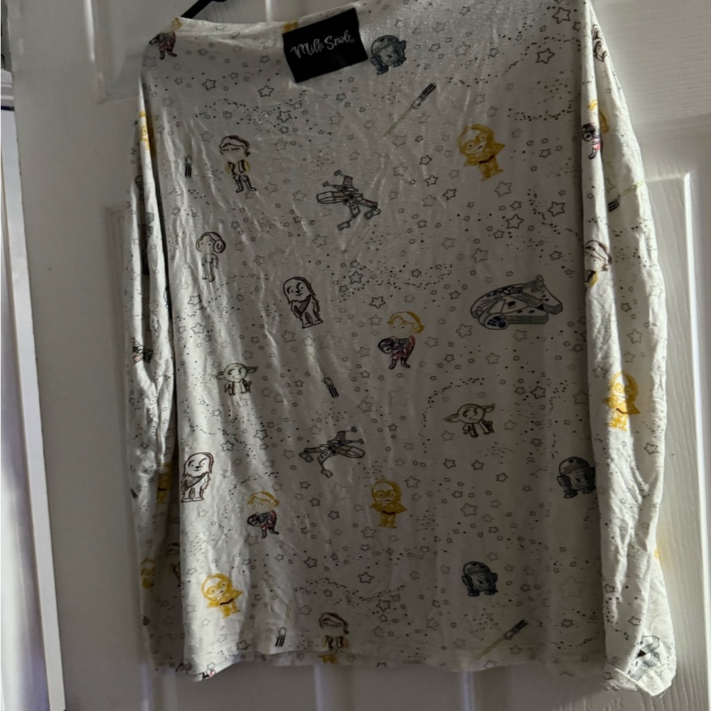 Mill Sock Kids Star Wars Long Sleeve Tee - White and Yellow